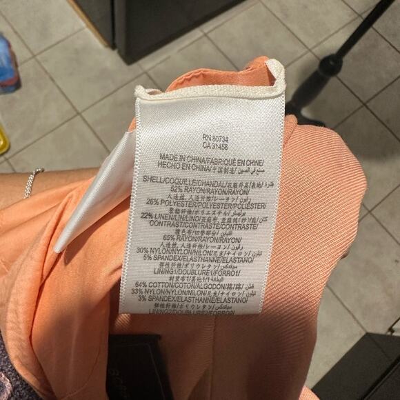 BCBG Max Azria Peach Blush Abree Draped Open Front Blazer – Effortless Elegance - Picture 6 of 8